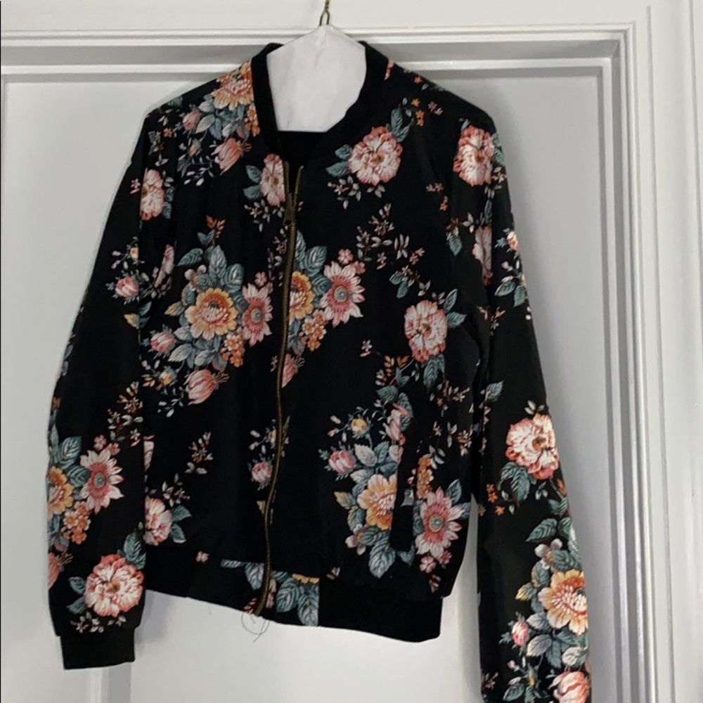 floral print bomber jacket